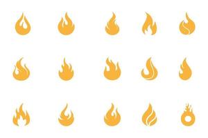 fire logo set icon vector