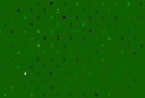 Light green vector template with isolated letters.