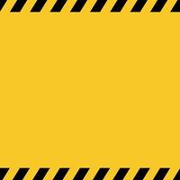 Caution tape. Black and yellow line striped. Blank warning background. Vector illustration on yellow