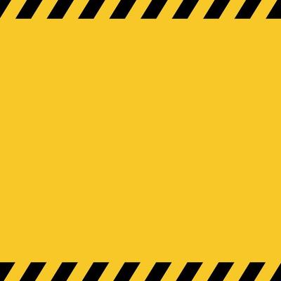 Caution tape. Black and yellow line striped. Blank warning background. Vector illustration on yellow