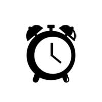 Table alarm clock symbol. Watch icon silhouette. Wake up, Hurry Up concept. Vector illustration on white background