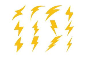 thunder lightning logo icon vector set