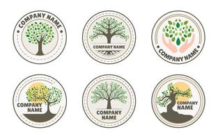 Tree Logo Design Set vector