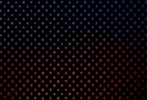 Dark blue, red vector texture with playing cards.