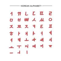 Hand drawn Korean Alphabet. Font elements. Vector illustration on white background