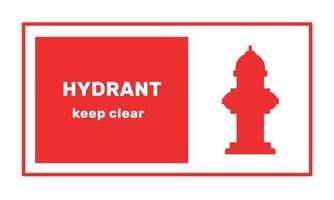 Hydrant informational sign. Safty label. Equipment Silhouette and text. Geometric symbol. Graphic Vector illustration on white background