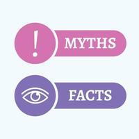 Myths facts button. Vector icon