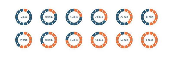 Timer sections, infographic elements set. Cooking time. Vector illustration on white