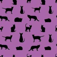 seamless pattern with black cats