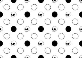 seamless pattern with skulls and circles. Polka dot vector