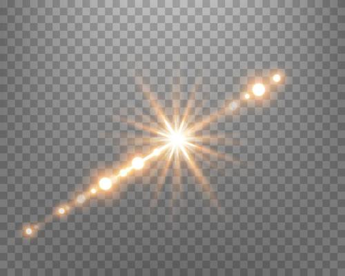 Sunlight lens flare, sun flash with rays and spotlight.