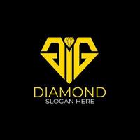 diseño de logotipo de diamante letra g. concepto de diseño, logotipos, logograma, plantilla de diamante de logotipo vector