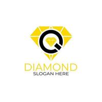 Letter Q Diamond Logo Design. Design Concept, Logos, Logogram, Logotype Diamond Template vector