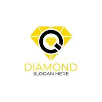 diseño del logotipo de la letra q diamante. concepto de diseño, logotipos, logograma, plantilla de diamante de logotipo vector