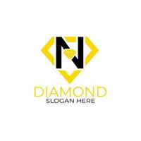 diseño del logo de la letra n diamante. concepto de diseño, logotipos, logograma, plantilla de diamante de logotipo vector