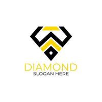 Letter w Diamond Logo Design with Line Art Style.  Design Concept, Logos, Logogram, Logotype Diamond Template vector