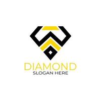 diseño de logotipo de letra w diamante con estilo de arte de línea. concepto de diseño, logotipos, logograma, plantilla de diamante de logotipo vector