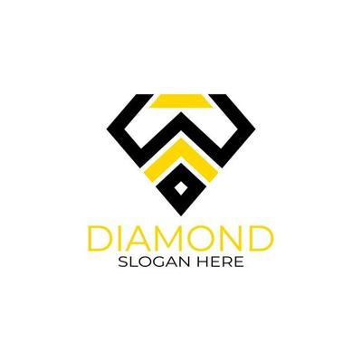 Letter w Diamond Logo Design with Line Art Style.  Design Concept, Logos, Logogram, Logotype Diamond Template