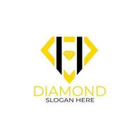 diseño del logotipo de la letra h diamante. concepto de diseño, logotipos, logograma, plantilla de diamante de logotipo vector