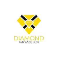 diseño de logotipo de letra x diamante. concepto de diseño, logotipos, logograma, plantilla de diamante de logotipo vector