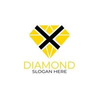 Letter X Diamond Logo Design. Design Concept, Logos, Logogram, Logotype Diamond Template vector
