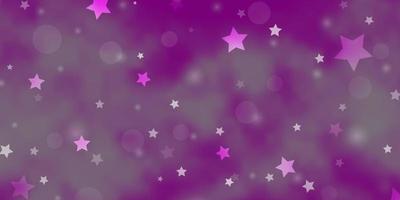 Light Pink vector layout with circles, stars.