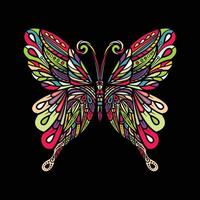 Butterfly art with colorful vector premium design