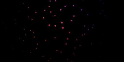 Dark Pink, Red vector background with colorful stars.