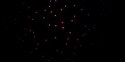 Dark Pink, Red vector background with colorful stars.