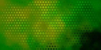 Light Green, Yellow vector background with spots.