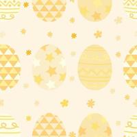 Easter Eggs repeat pattern design. Hand-drawn background. Holidays pattern for wrapping paper or fabric. vector