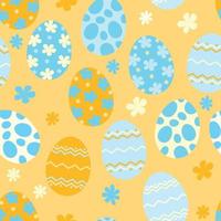 diseño de patrones repetidos de huevos de Pascua. fondo dibujado a mano. patrón de vacaciones para envolver papel o tela. vector