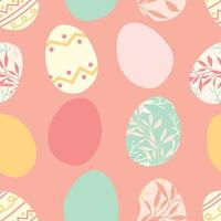 Easter Eggs repeat pattern design. Hand-drawn background. Holidays pattern for wrapping paper or fabric. vector