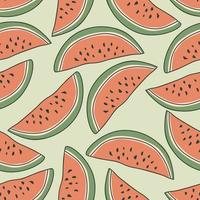 Watermelon repeat pattern design. Hand-drawn background. floral pattern for wrapping paper or fabric. vector