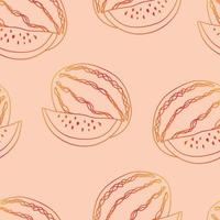 Watermelon repeat pattern design. Hand-drawn background. floral pattern for wrapping paper or fabric. vector