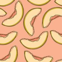 Melon repeat pattern design. Hand-drawn background. fruit pattern for wrapping paper or fabric. vector