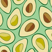 Avocado repeat pattern design. Hand-drawn background. Modern pattern for wrapping paper or fabric. vector