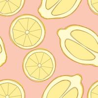 Lemon repeat pattern design. Hand-drawn background. citrus pattern for wrapping paper or fabric. vector