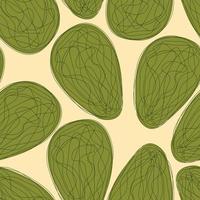 Avocado repeat pattern design. Hand-drawn background. Modern pattern for wrapping paper or fabric. vector