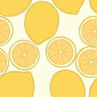 Lemon repeat pattern design. Hand-drawn background. citrus pattern for wrapping paper or fabric. vector