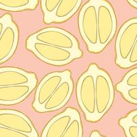 Lemon repeat pattern design. Hand-drawn background. citrus pattern for wrapping paper or fabric. vector