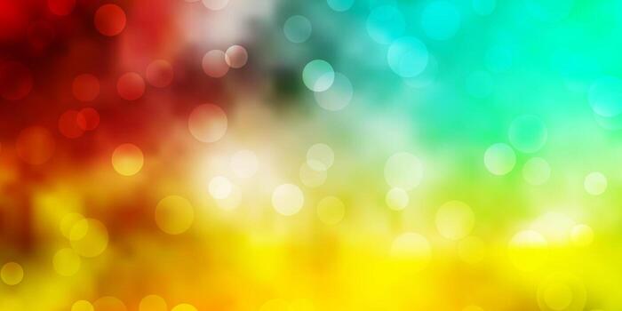 patrón de vector multicolor claro con círculos.