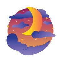 vector de luna en el cielo