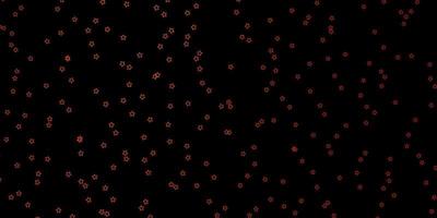 Dark Orange vector pattern with abstract stars.