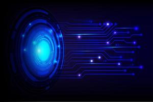 Blue eye cyber circuit future technology concept background vector