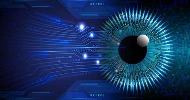 Blue eye cyber circuit future technology concept background vector