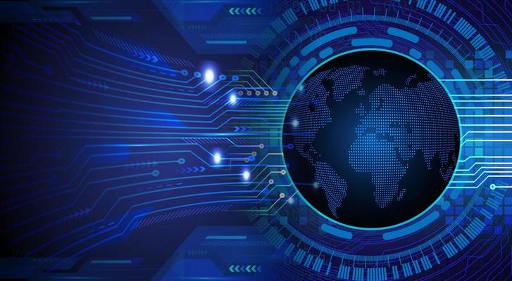 world binary circuit board future technology, blue hud cyber security concept background
