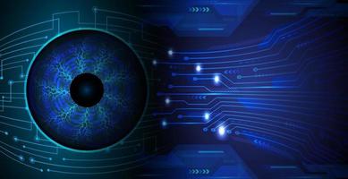 Blue eye cyber circuit future technology concept background vector