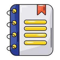 Premium flat icon design of diary vector