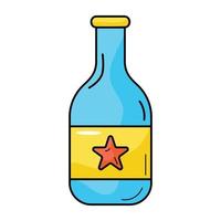 An editable flat icon of wine bottle vector